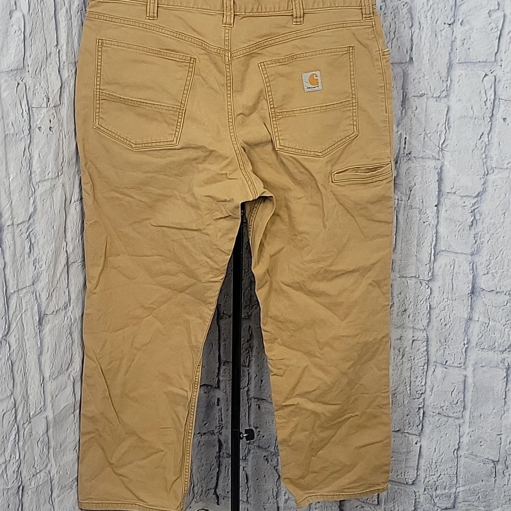 Carhartt Men's Khaki Canvas Flex Relaxed Fit Jeans‎ 38/30